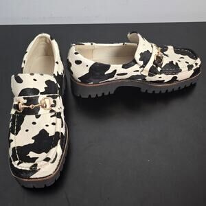 HK2 Loafer in Moo INTENTIONALLY BLANK Chunky Cow Shoes Size 9